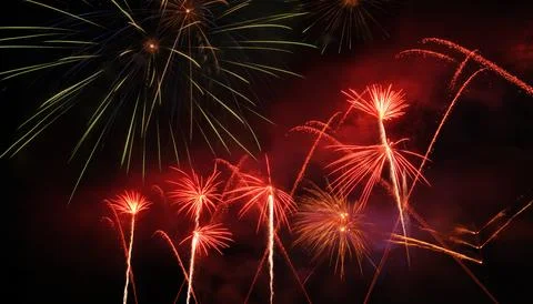Firework with two colors Stock-Fotos