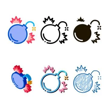 Firework types bomb icon vector outline Stockillustratie