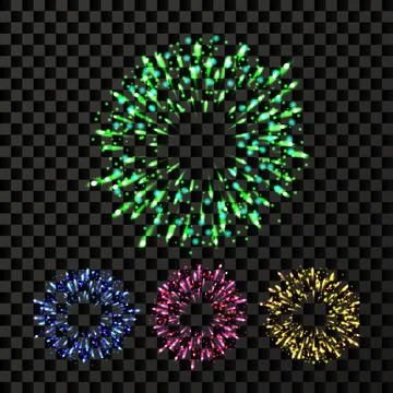 Firework Vector. Bursting Explode Backdrop. Isolated On Transparent Background 库存插图