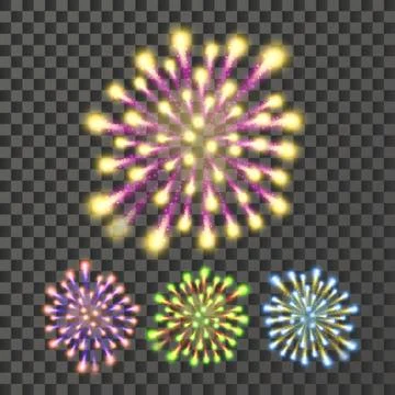 Firework Vector. Bursting Sparkling Star Petard Light Effect. Isolated On Stockillustratie