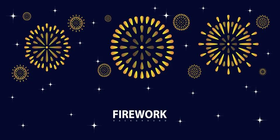 Firework vector design on blue background Stock Illustration