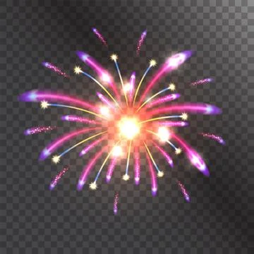Firework vector illustration celebration holiday event night explosion light Illustrazione stock