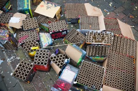 Firework waste Stock Photos
