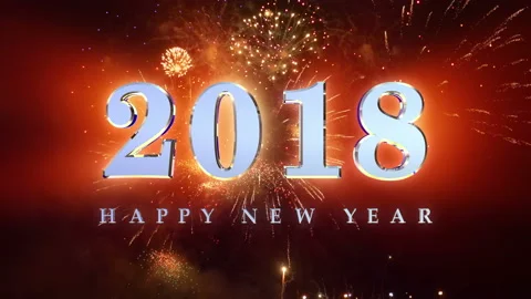Fireworks 2018 year in 4K Stock Footage 88112765