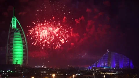 Fireworks 25 fps Stock Footage 243299895