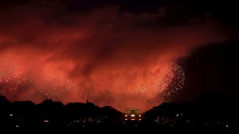 Fireworks On 4Th July Over Washington Dc 2019 Stock Footage