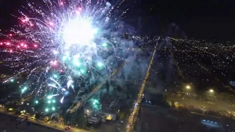 Fireworks 7 Stock Footage 132011372