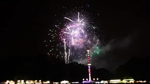 Fireworks aerial display. Stock Footage 247692578