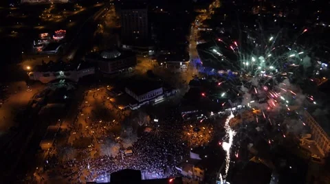 Fireworks aerial view Video stock 48437079