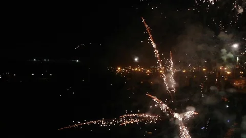 Fireworks aerial view Stock Footage 103760845