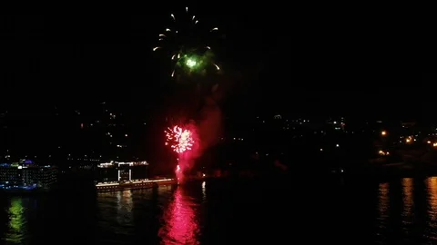 Fireworks aerial view Stock Footage 103761616