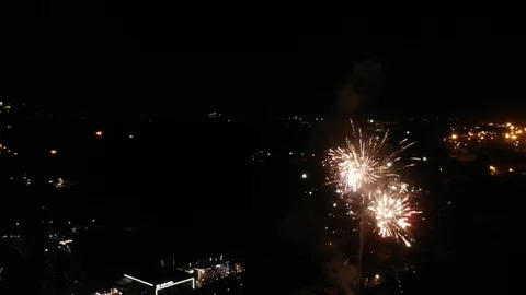 Fireworks aerial view Stock Footage 103761643