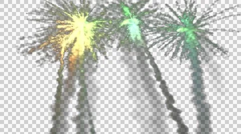 Fireworks With Alpha Channel Stock Footage 43743334