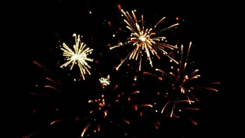 Fireworks with Alpha matte Stock Footage 83447544