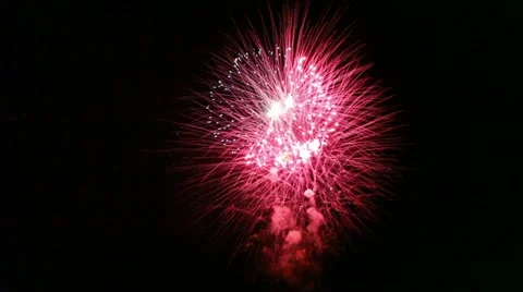 Fireworks of an amusement park Stock Footage 11138874