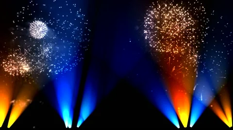 Fireworks and lights up the stage 2 Stock Footage 44851355