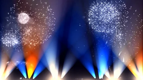 Fireworks and lights up the stage 6 Stock Footage 44851900