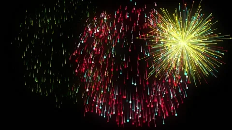 Fireworks Animation Alpha Stock Footage 221275472