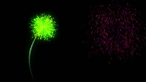 Fireworks Animation Alpha Stock Footage 221275473