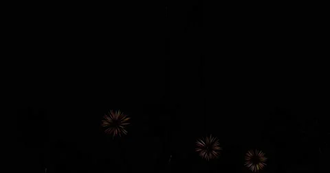 Fireworks animation on black background. CGI VFX effect. 4K animation. Stock Footage 158319126