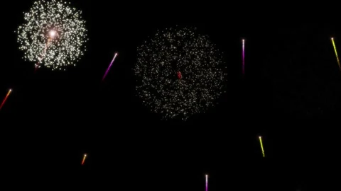 Fireworks Animation on Black Screen Stock Footage 306777841