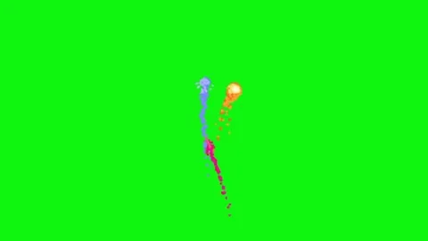 Fireworks animation on green screen 動画素材 329140271