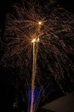 Fireworks are a class of low explosive pyrotechnic devices used for aesthet.. Stock Photos