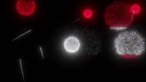 Fireworks of the Austrian Flag (w/Matte) Stock Footage 283041102