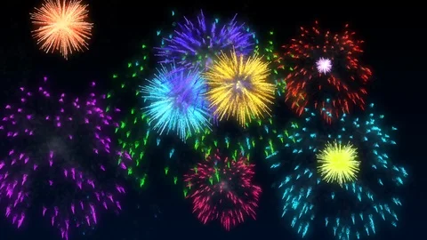 Fireworks background 4k Stock Footage 100369718