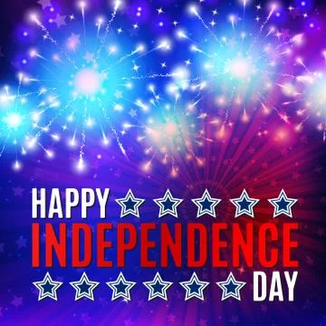 Fireworks background for 4th of July Stock Illustration