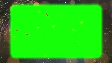 Fireworks background with green screen center Stock Footage 340611125