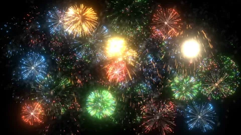 Fireworks Background Loop 4K Video stock 305912680