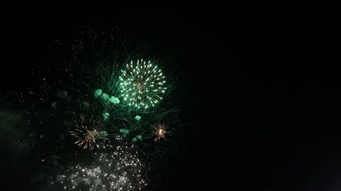 Fireworks on the background of the night sky Stock Footage 207382204