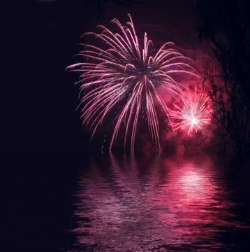Fireworks background Stock Photos
