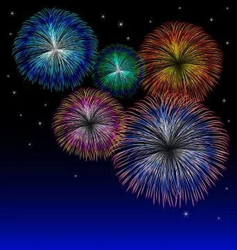 Fireworks background with star vector Stock Illustration
