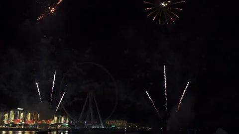 Fireworks on the background of the wheel Stock-Footage 135517609