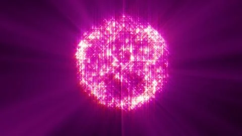 Fireworks ball explosion, abstract light 3d render Stock Illustration