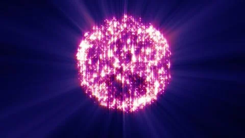 Fireworks ball explosion, abstract light 3d render Stock Illustration