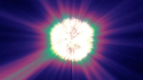 Fireworks ball explosion, abstract light 3d render Stock Illustration