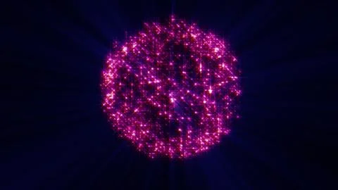 Fireworks ball explosion, abstract light 3d render Stock Illustration