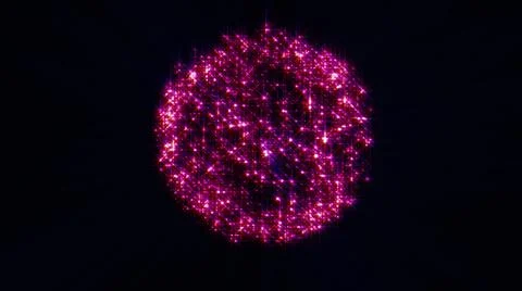 Fireworks ball explosion, abstract light 3d render Stock Illustration
