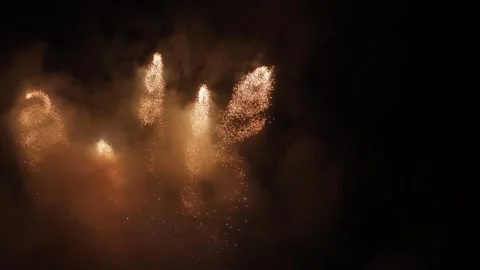 Fireworks with a bang 1 slowed down 4K Stock Footage 291570500