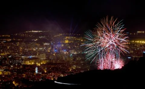 Fireworks in barcelona Stock Photos