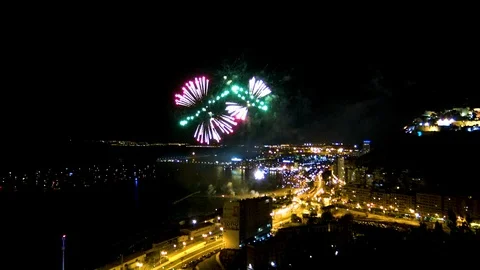 Fireworks on the beach of Alicante. Stock Footage 111721886