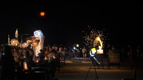 Fireworks on the beach Stock Footage 102892154