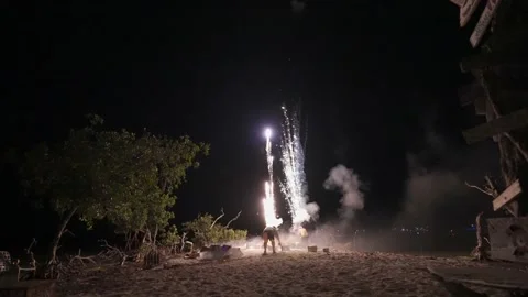 Fireworks behind the scenes Stock Footage 157240508