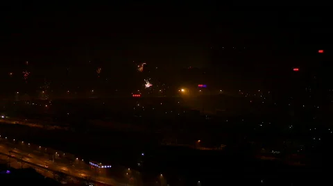 Fireworks in Beijing Stock Footage 637358