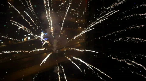 Fireworks in Beijing Stock Footage 637527