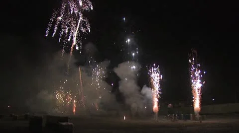 Fireworks being fired then exploding 2 Video stock 19107992