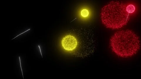 Fireworks of the Belgian Flag (w/Matte) Stock Footage 283883636